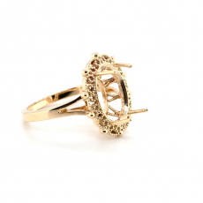 Oval 14x10mm Ring Semi Mount In 14K Yellow Gold