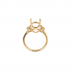Oval 14x10mm Ring Semi Mount in 14K Yellow Gold with Accent Diamonds (RG2769)