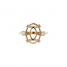 Oval 14x10mm Ring Semi Mount in 14K Yellow Gold With Diamond Accents (RG2769)