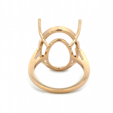 Oval 20x15mm Ring Semi Mount in 14K Yellow Gold