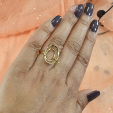 Oval 20x15mm Ring Semi Mount in 14K Yellow Gold