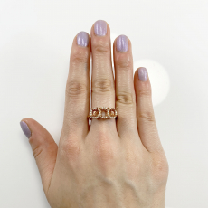 Oval 5.5x4.5mm Ring Semi Mount in 14K Rose Gold With Diamond Accents (RSO148)
