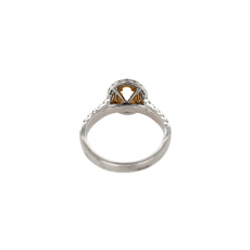 Oval 5x3.5mm Ring Semi Mount in 14K Dual Tone (White/Yellow) Gold with Accent Diamonds (RG1324)