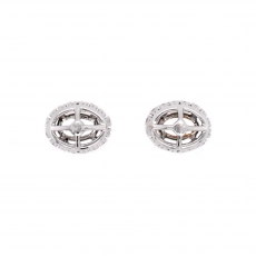 Oval 6x4mm Earring Semi Mount in 14K Dual Tone (White / Rose Gold) With Diamond Accents (ER0081)