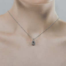 Oval 6x4mm Pendant Semi Mount in 14K Gold With Diamonds(Chain Not Included)