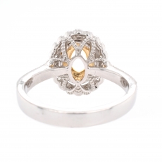 Oval 6x4mm Ring Semi Mount In 14K Gold With White Diamonds