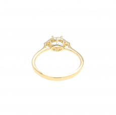 Oval 6x4mm Ring Semi Mount in 14K Yellow Gold with White Diamonds (RG2499)