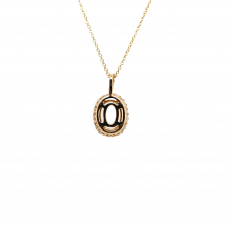 Oval 6x8mm Pendant Semi Mount In 14k Yellow Gold With Accent Diamond (ajp11073)