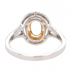 Oval 7x5mm Ring Semi Mount In 14K Gold With White Diamonds(RG0735)