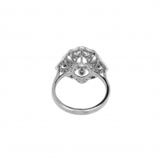 Oval 7x5mm Ring Semi Mount in 14K White Gold with Accent Diamonds (RG0683)