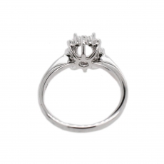 Oval 7X5mm Ring Semi Mount in 14K White Gold With White Diamonds (RG0744)