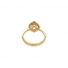 Oval 7x5mm Ring Semi Mount in 14K Yellow Gold with Accent Diamonds (RG0686)