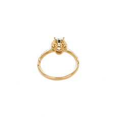 Oval 7x5mm Ring Semi Mount in 14K Yellow Gold with Accent Diamonds (RG0692)