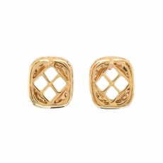 Oval 8x6mm Earring Semi Mount in 14K Gold With Diamond Accents (ESO005)