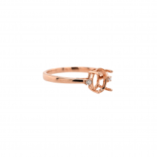 Oval 8x6mm Ring Semi Mount in 14K Rose Gold with Accent Diamonds (RG0551) Part of Matching Set