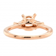 Oval 8x6mm Ring Semi Mount In 14K Rose Gold With White Diamonds