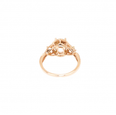 Oval 8x6mm Ring Semi Mount in 14K Rose Gold with White Diamonds (RG0334)
