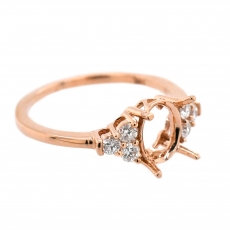 Oval 8x6mm Ring Semi Mount in 14K Rose Gold With White Diamonds (RG0864)