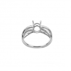 Oval 8x6mm Ring Semi Mount in 14K White Gold with Accent Diamonds (RG0881)