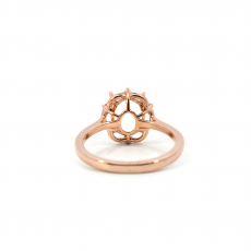 Oval Shape 9x7mm Ring Semi Mount in 14K Rose Gold with Diamond Accents