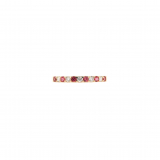 Padparadscha Sapphire Round 0.23 Carat Ring Band In 14k Yellow Gold With Accent Diamonds (rg4897)
