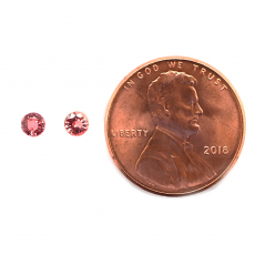Padparadscha Sapphire Round 3.4mm Matching Pair Approximately 0.39 Carat