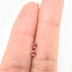 Padparadscha Sapphire Round 3.4mm Matching Pair Approximately 0.39 Carat
