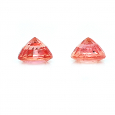 Padparadscha Sapphire Round 3.5mm Matching Pair Approximately 0.41 Carat