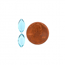 Paraiba Color Apatite Marquise 12x6mm Matching Pair Approximately 3.65 Carat