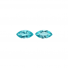 Paraiba Color Apatite Marquise 12x6mm Matching Pair Approximately 3.65 Carat