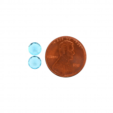 Paraiba Color Apatite Round 6mm Matching Pair Approximately 1.75 Carat