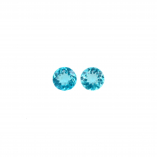 Paraiba Color Apatite Round 8mm Matching Pair Approximately 3.65 Carat