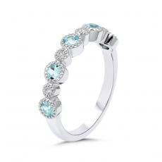Paraiba Tourmaline 0.35 Carat Ring In 14K White Gold Accented With Diamonds