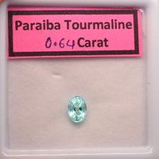 Paraiba Tourmaline Oval 6.2x4.5mm Single Piece  Approximately 0.64 Carat