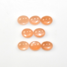 Peach Moonstone Cabs Oval 9x7mm Approximately 13 Carats