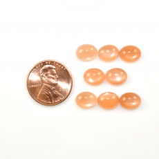 Peach Moonstone Cabs Oval 9x7mm Approximately 13 Carats