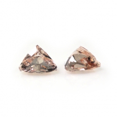 Peach Morganite Trillion Shape 7MM Matched Pair Approximately 2.28 Carat