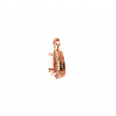 Pear Shape 10x7mm Pendant Semi Mount in 14K Rose Gold with Accent Diamonds(PD0780)