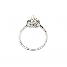 Pear Shape 7x5mm Ring Semi Mount in 14K Dual Tone (White/Yellow) Gold with Accent Diamonds (RG0400)