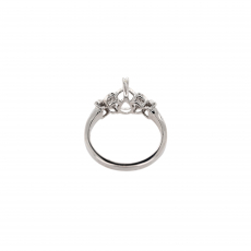 Pear Shape 9x7mm Ring Semi Mount in 14K White Gold With Diamond Accents (RG1307)