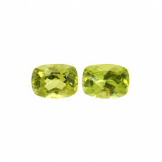 Peridot Emerald Cushion 8x6mm Matching Pair Approximately 3 Carat