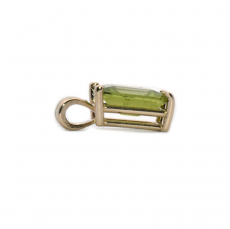 Peridot Emerald Cut 1.98 Carat Pendant  in 14K Yellow Gold ( Chain Not Included )