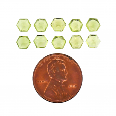 Peridot Hexagon Shape 5mm Approx 5 Carat