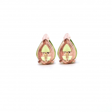 Peridot Pear Shape 2.95 Carat Stud Earring In 14K Rose Gold