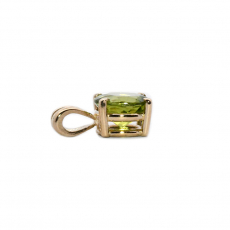 Peridot Round 1.80 Carat Pendant in 14k Yellow Gold (Chain not Included)