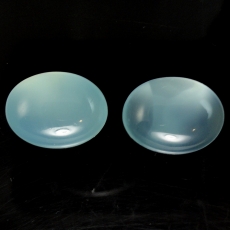 Peruvian Chalcedony Cab Oval 16X12mm Matching Pair Approximately 15 Carat.