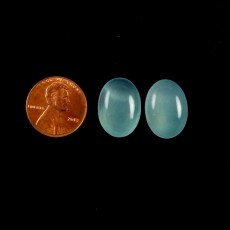 Peruvian Chalcedony Cab Oval 18X13mm Matching Pair Approximately 21 Carat