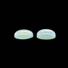 Peruvian Chalcedony Cab Round 14mm Matching Pair Approximately 17 Carat.