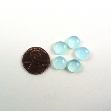 Peruvian Chalcedony Cab Round 9mm Approximately 14 Carat.
