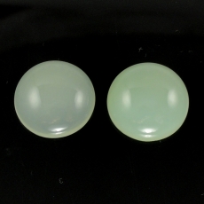 Peruvian Chalcedony Round 16mm Matching Pair Approximately 22 Carat